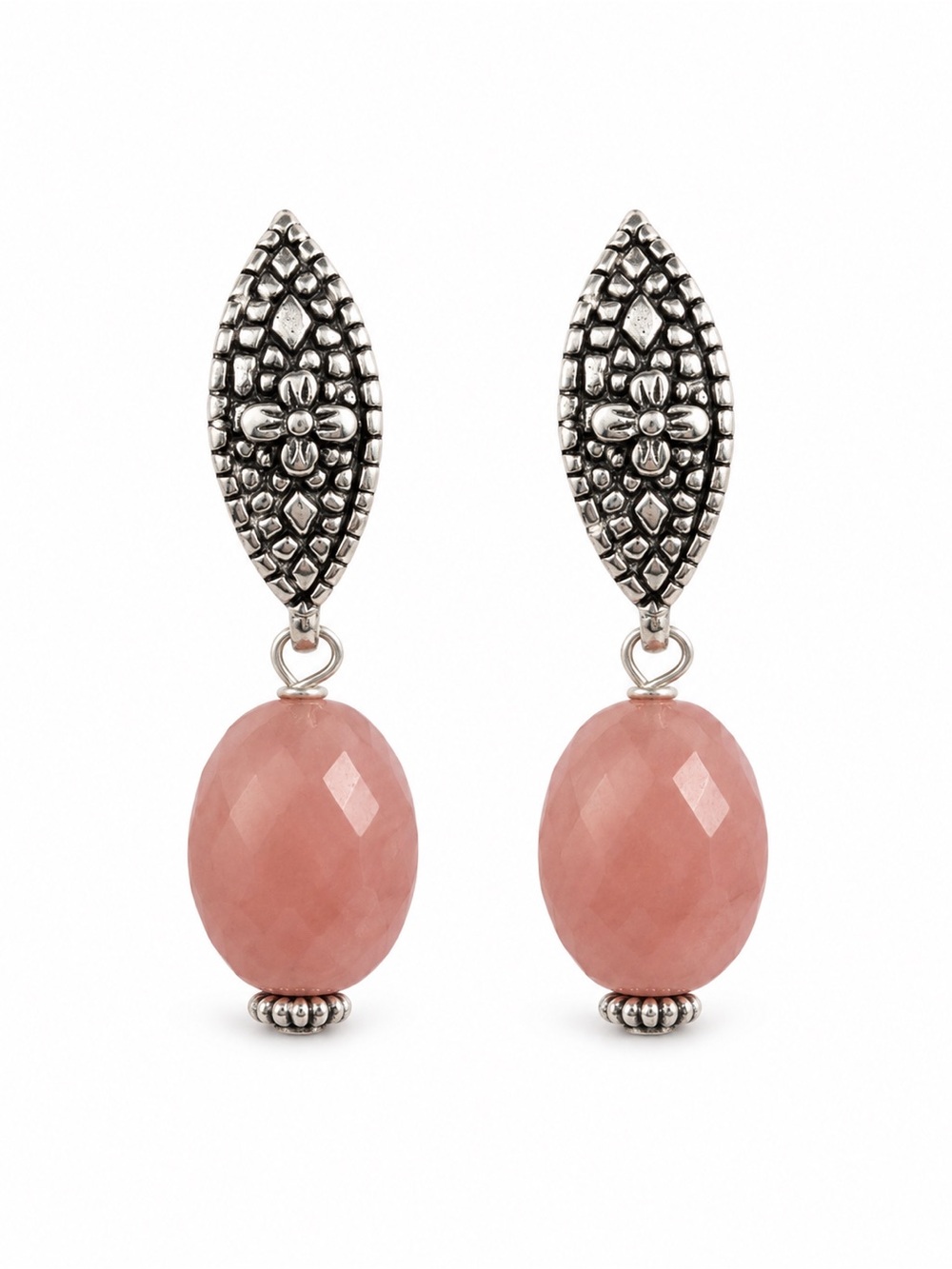 HKB15 Guava Quartz Bali Hook Earrings